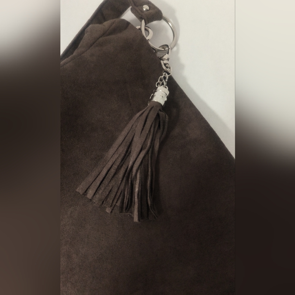 Bella Russo / Faux Suede Brown Bag / NWOT - Picture 6 of 14